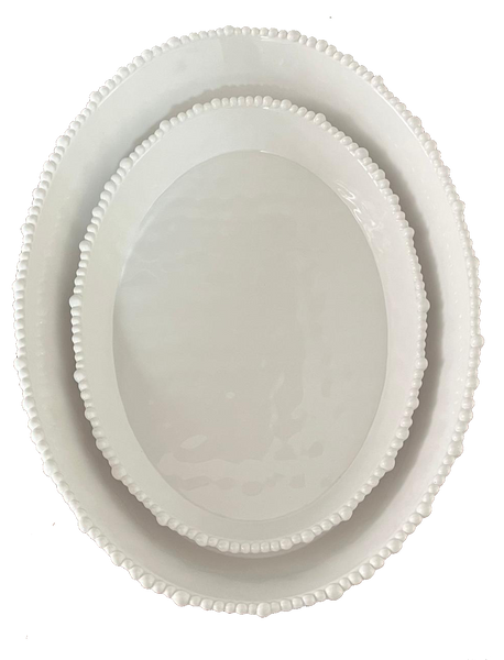 Melamine beaded oval platter L51