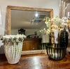 French gilt reeded mirror H78 w79