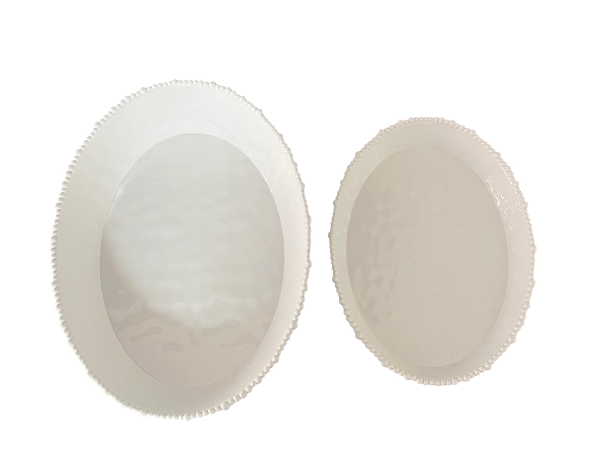 Melamine beaded oval bowl 41cm