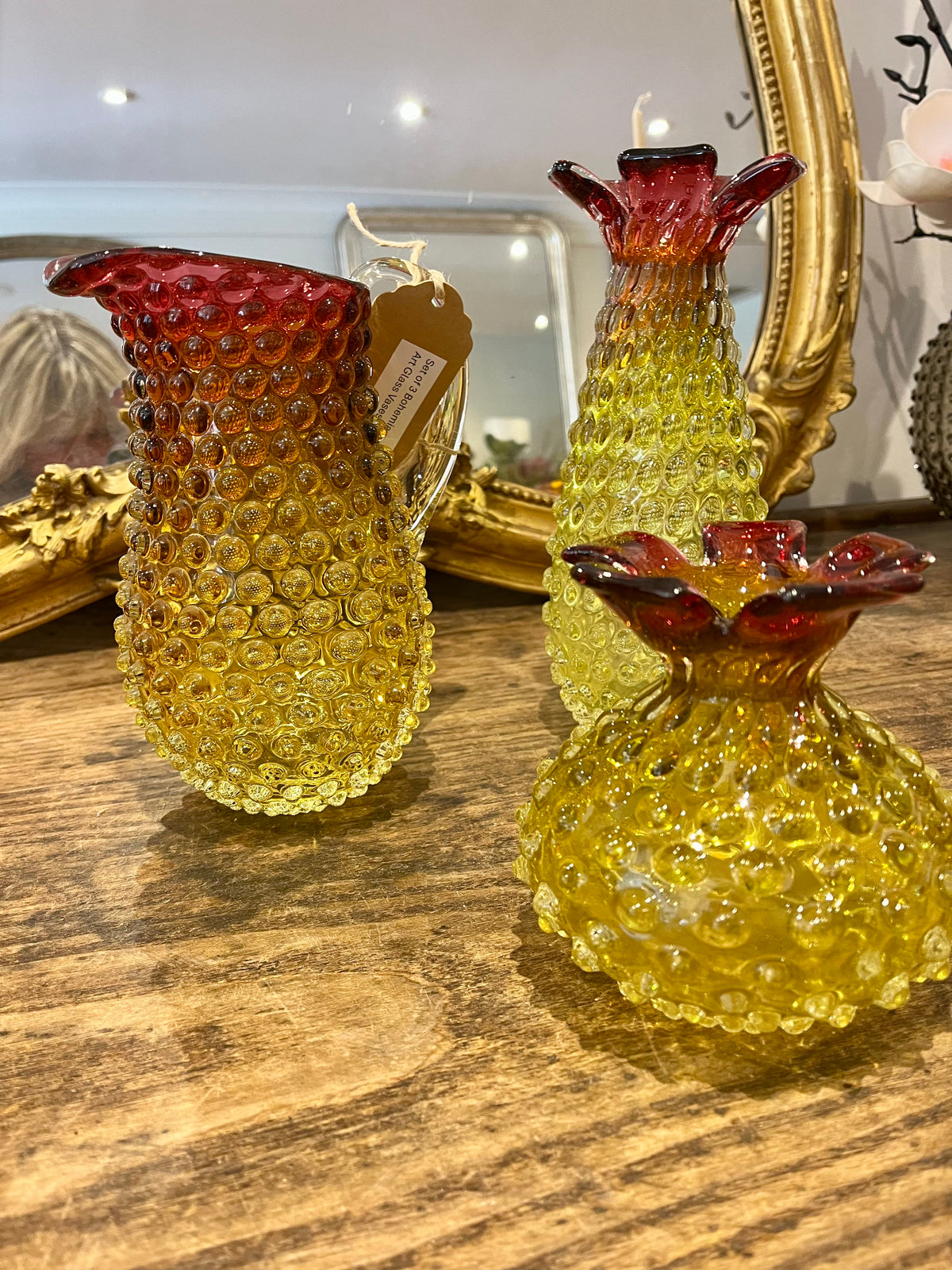 ✅Bohemia hobnail set of 3