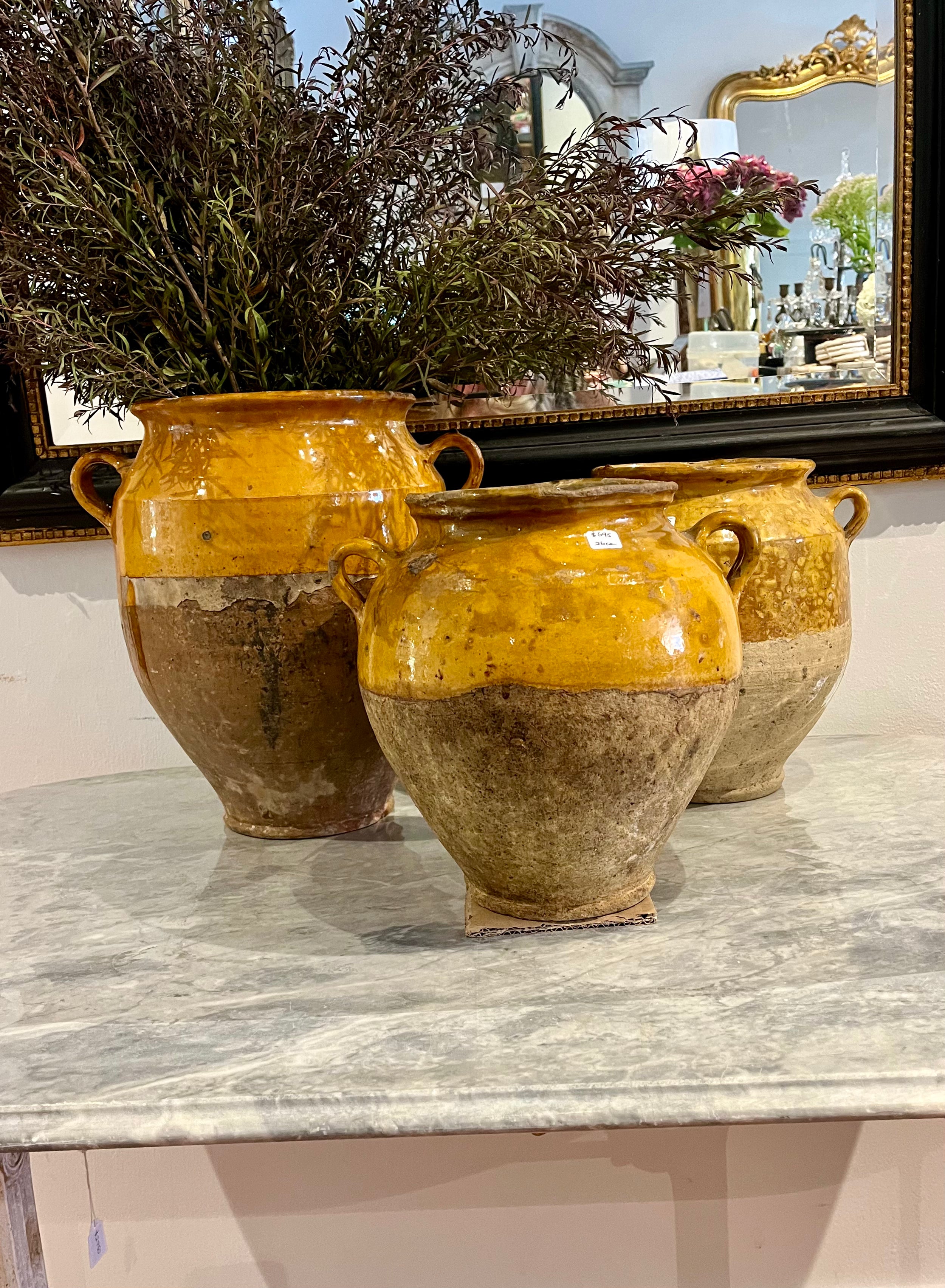 Confit pot 19thC French ochre.