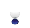 Glass ball egg holder/shot glass set of 2 Blue