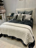 Velvet throw pearl white