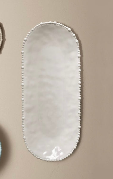 Melamine beaded oval platter