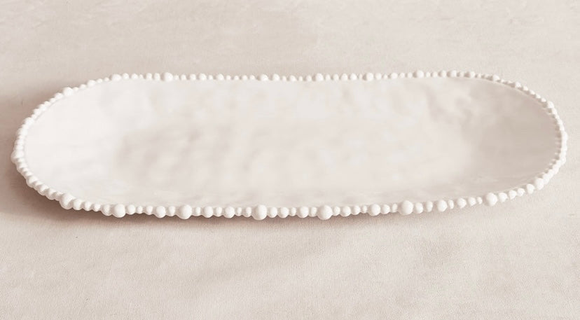 Melamine beaded oval platter