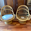 ✅Cane vintage swivel armchairs pair