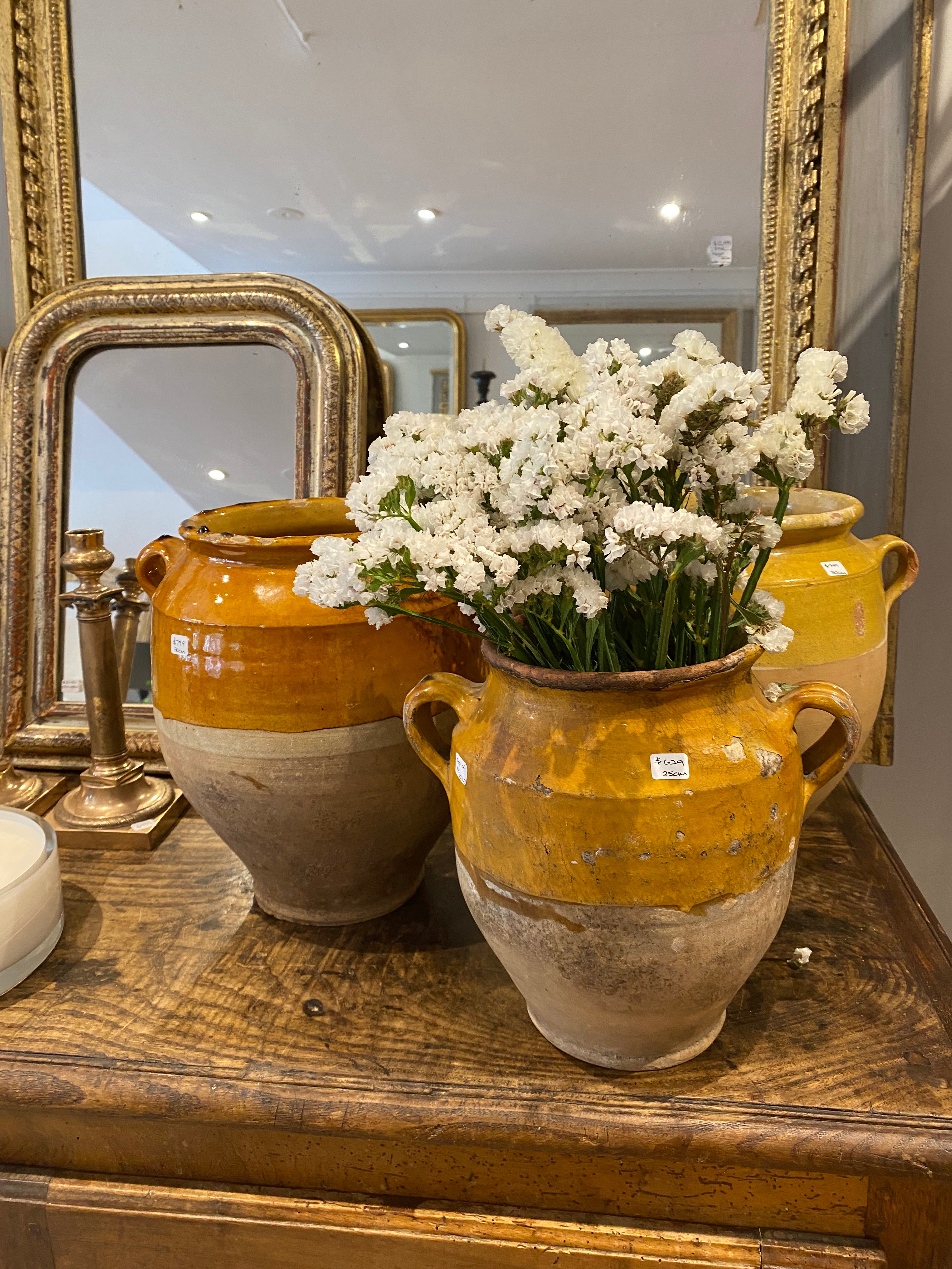 Confit pot 19thC French ochre.