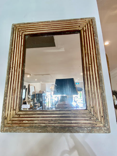 French gilt reeded mirror H67