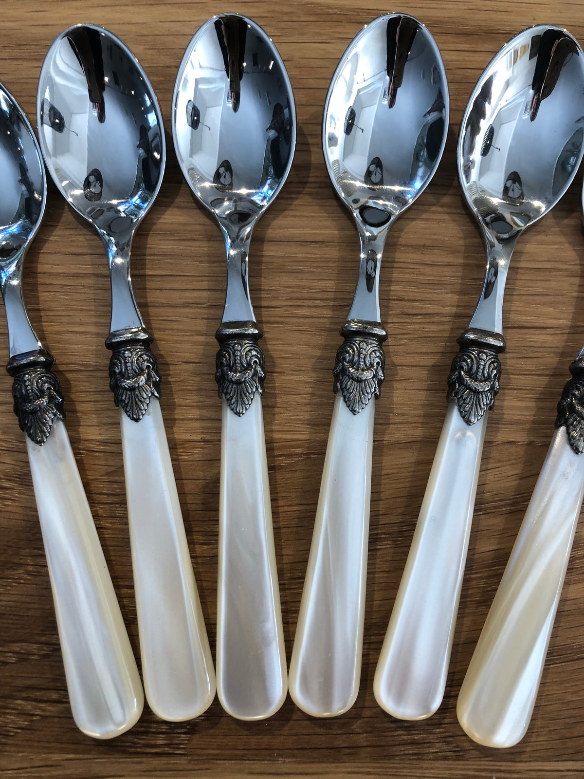 Italian set of 6 teaspoons - Ivory Naples
