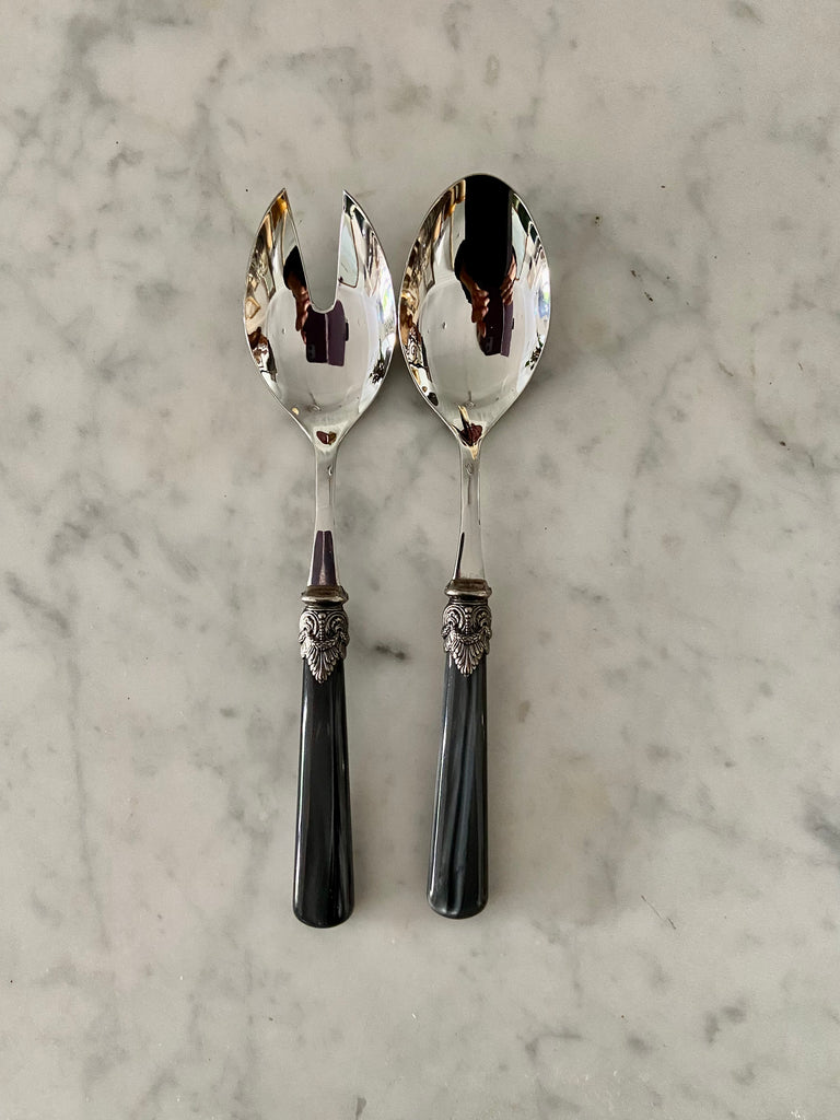 Italian Salad Servers - Charcoal Naples