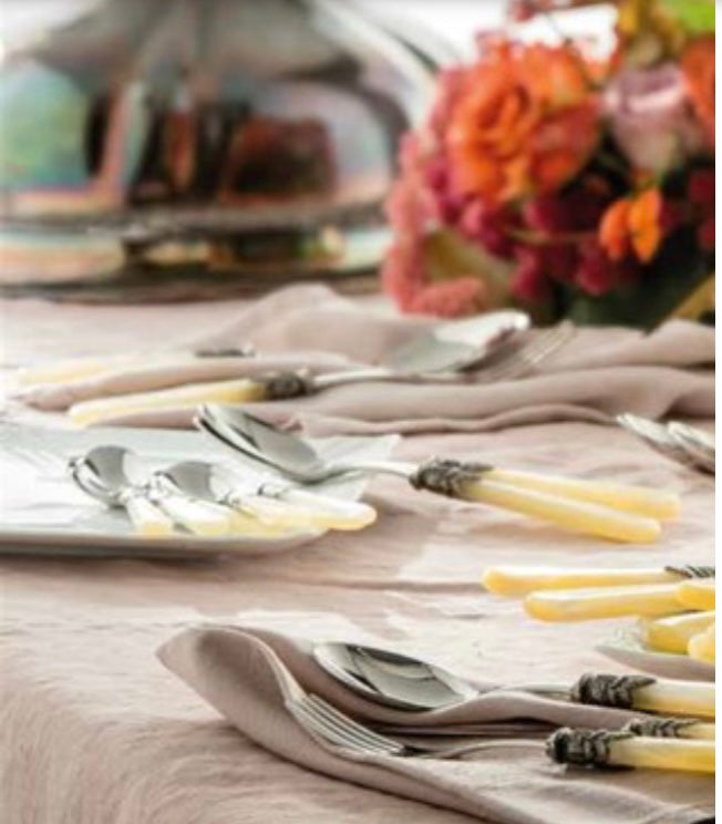 Italian Serv spoon & knife Set - Ivory Vendome
