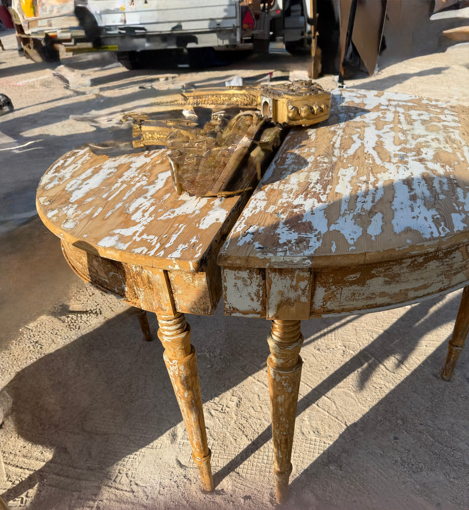 NEW SHIPMENT Demi lune table pair