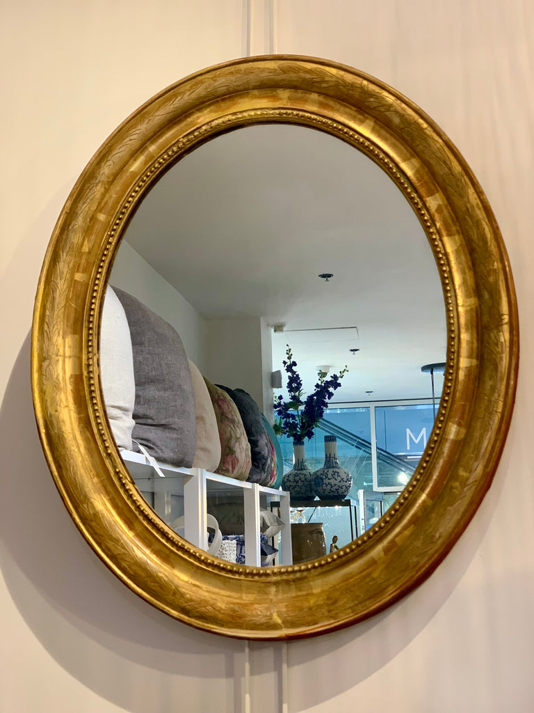 French Mirror gilt oval H61W50