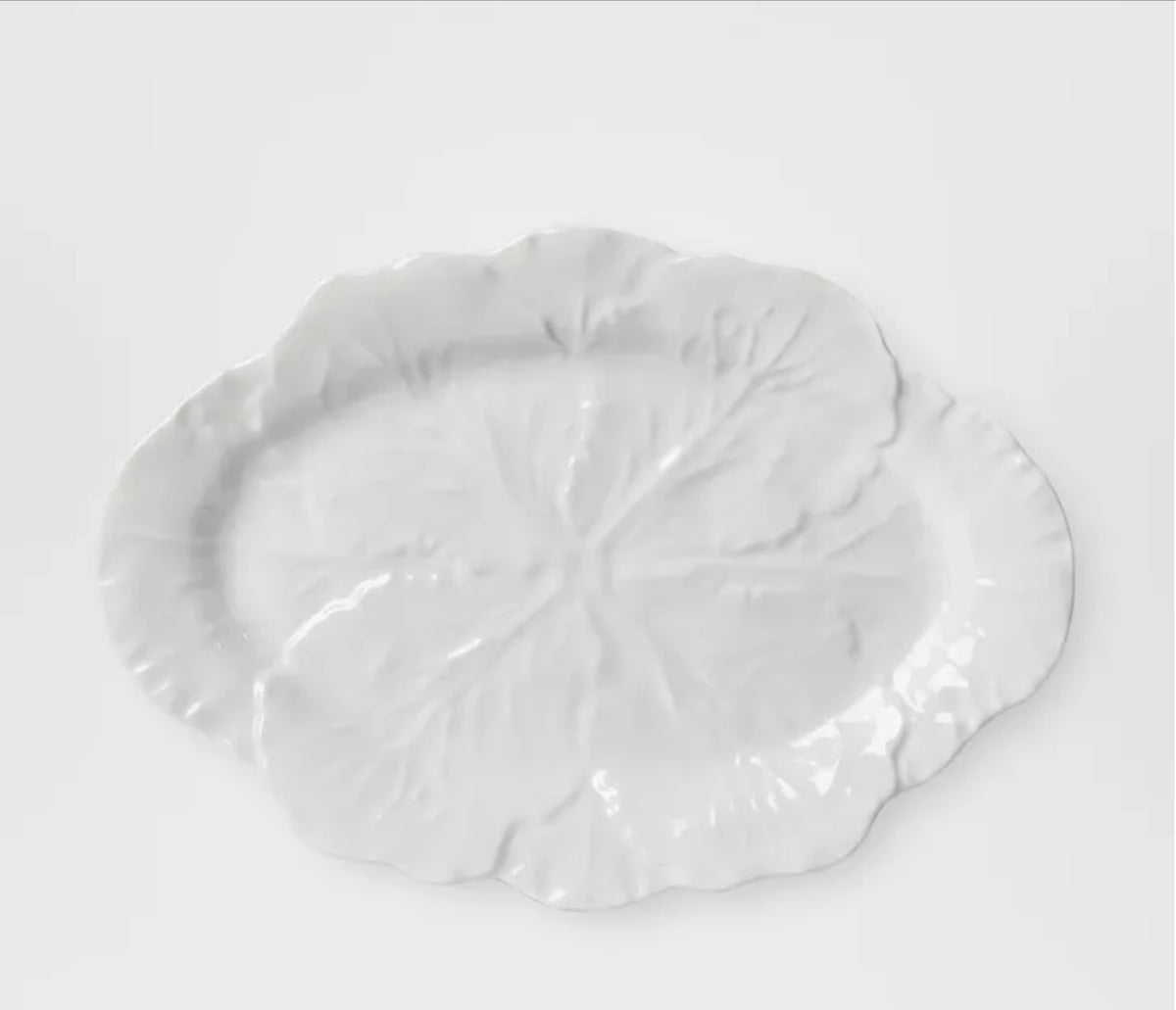 Melamine Cabbage leaf oval platter 50cm