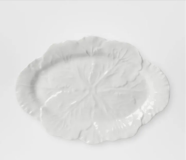 Melamine cabbage leaf oval platter