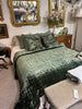 Velvet quilt Emerald green