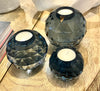 Ball tealight holders glass 8cm