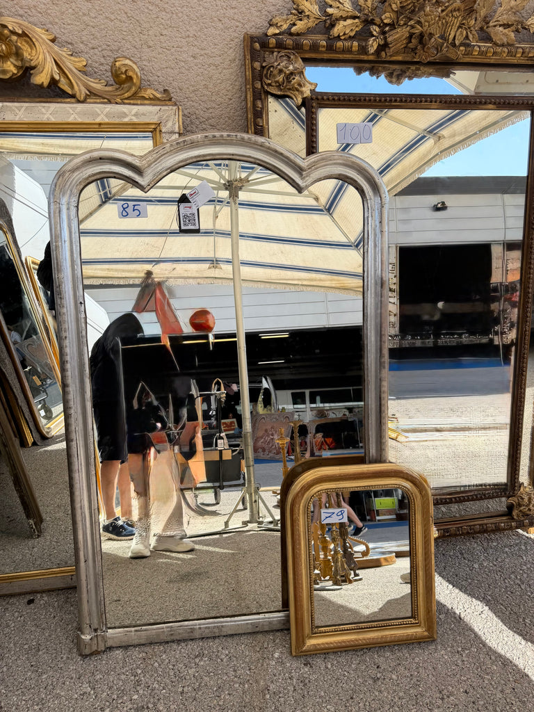 NEW SHIPMENT -Mirror silver gilt arched top