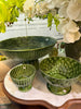 Green bowl on pedestal small D23 H15