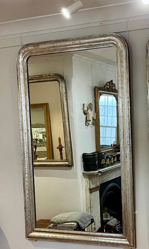 French Silver antique mirror H176 W110