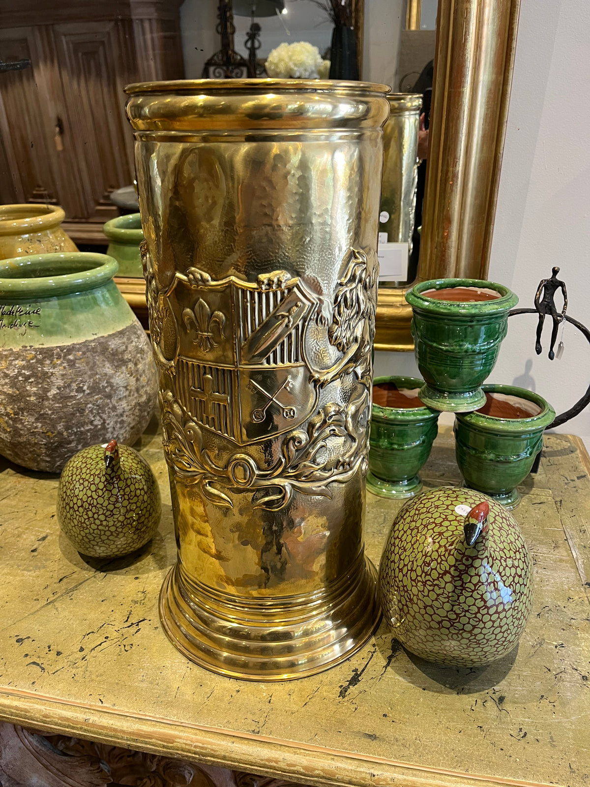 Brass French umbrella stand H49 D19