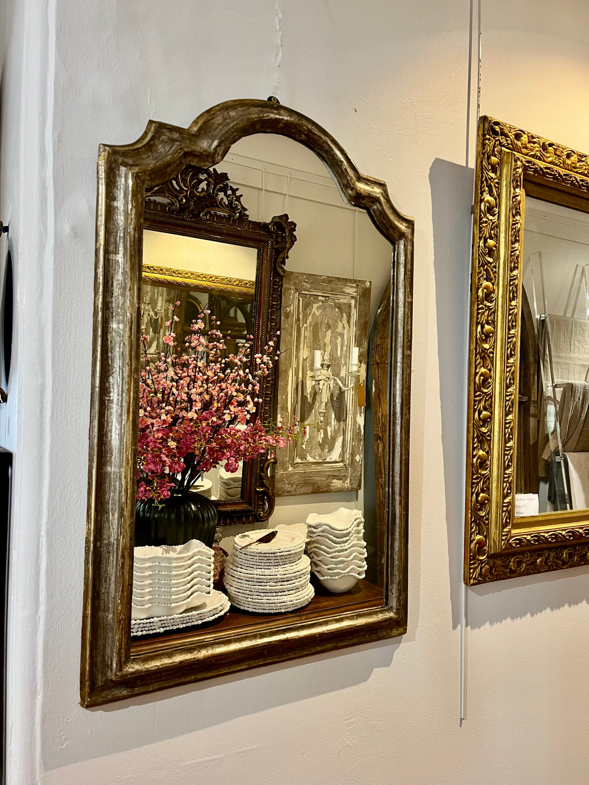 Mirror Silver Italian 19thC H85