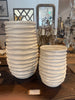 Vase ribbed white