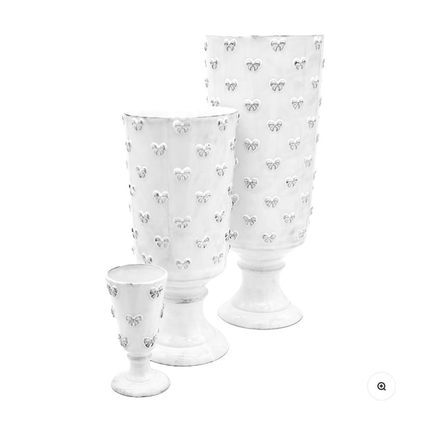 CARRON PARIS footed vase ribbon H14 small