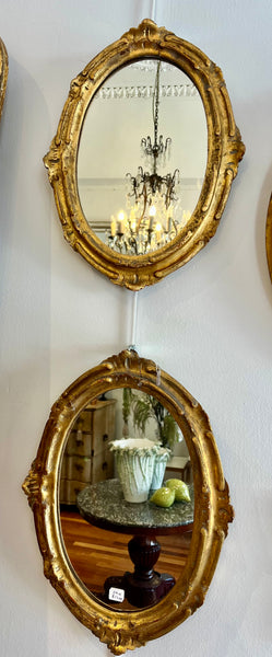 French gilt oval mirror H39