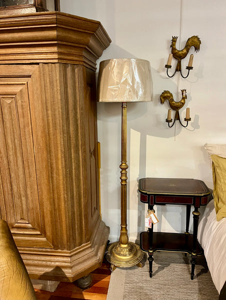 Antique lamp/shade gilt