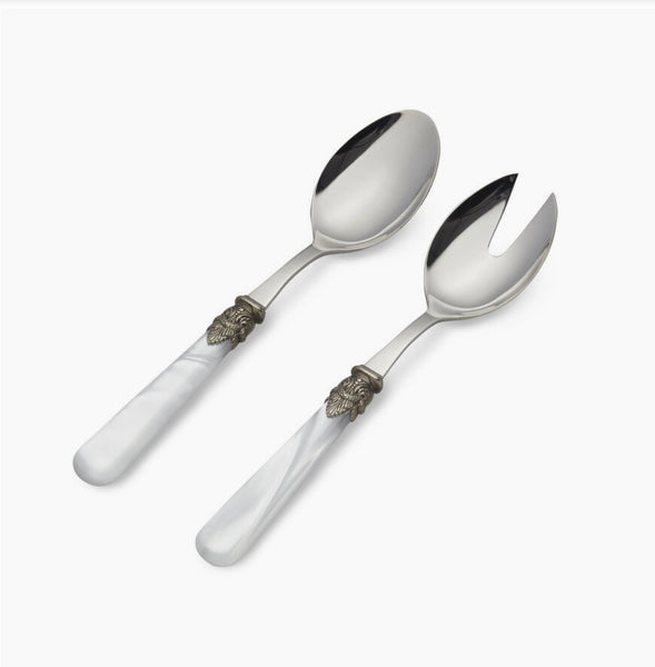 Italian Salad Servers - White Naples