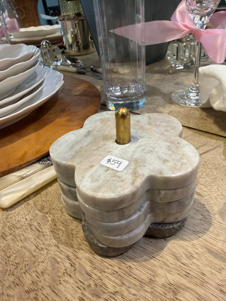 Marble flower coasters