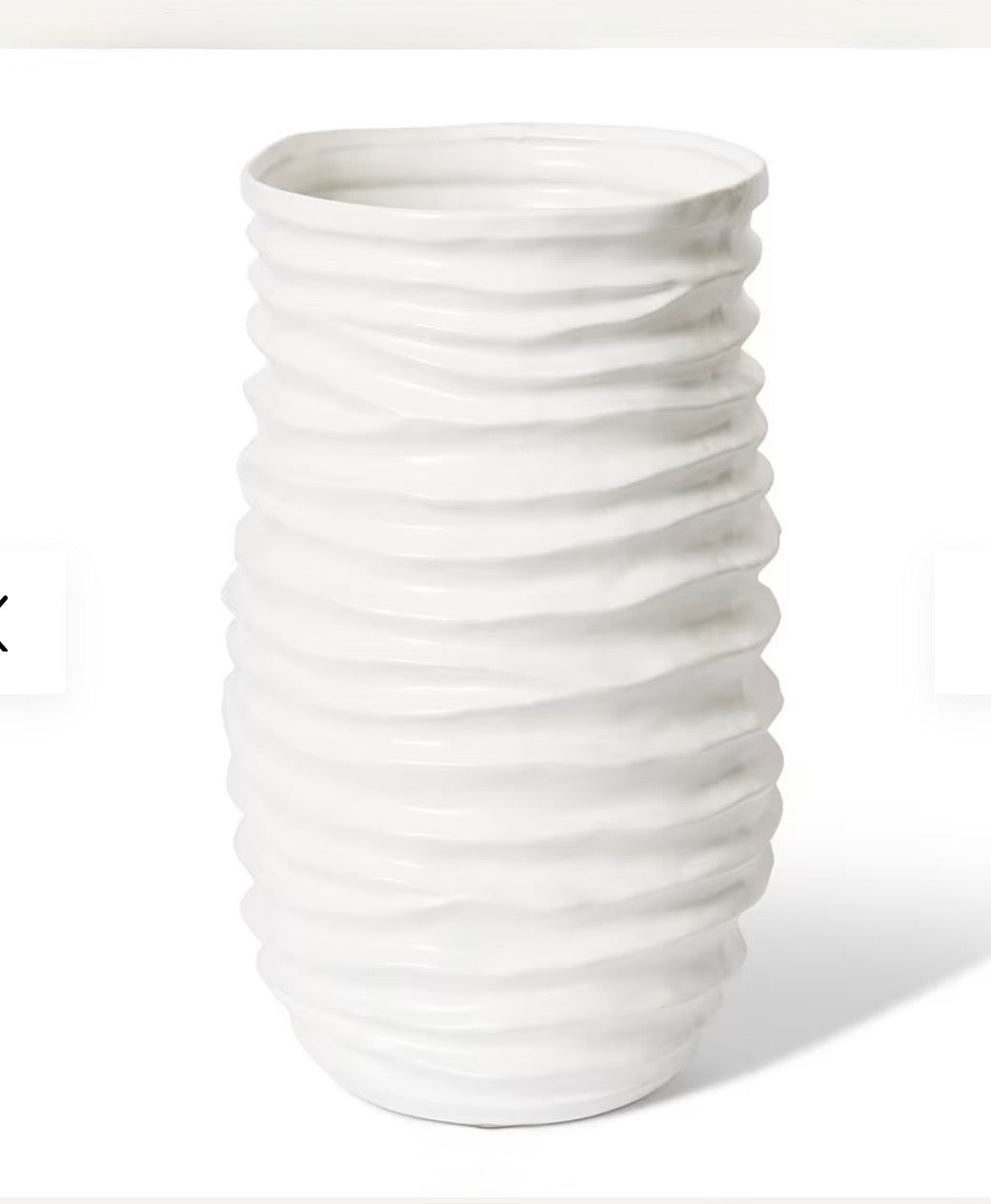 Vase ribbed white – Maison et Jardin