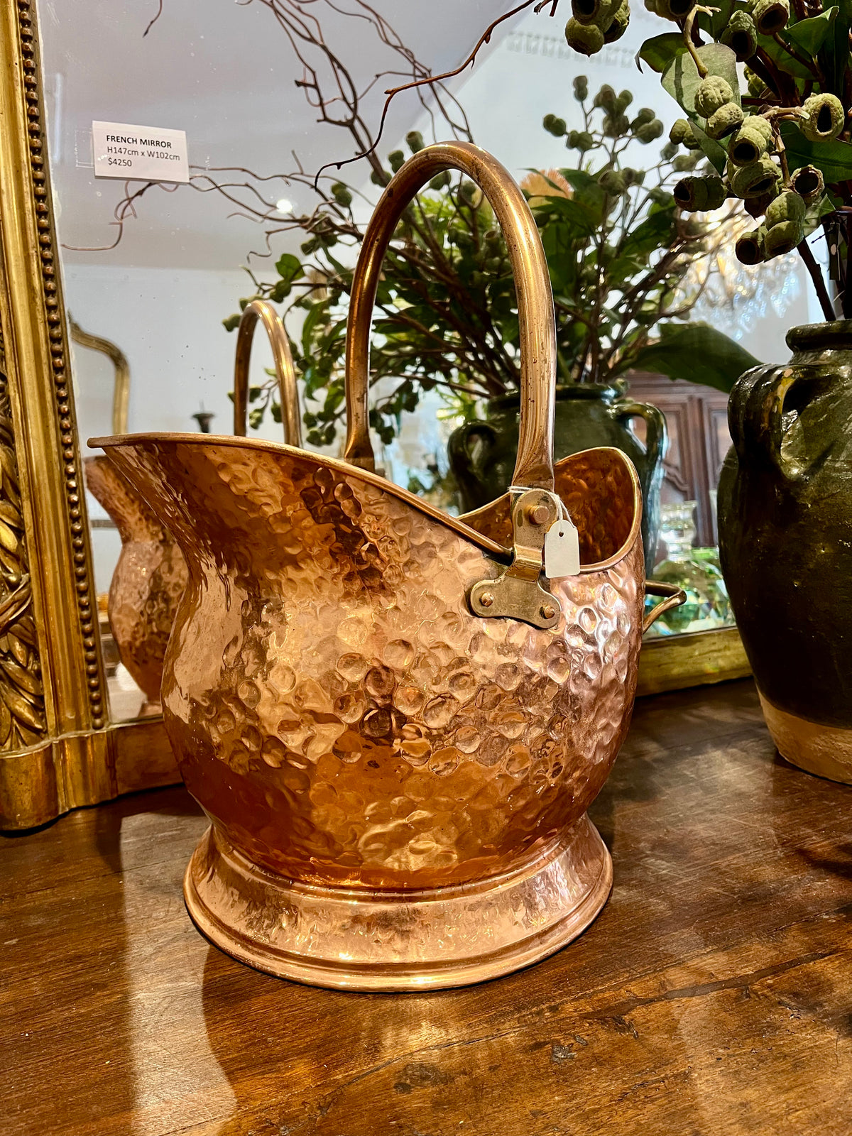 Copper coal scuttle