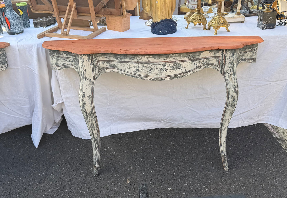 Demi lune table pair