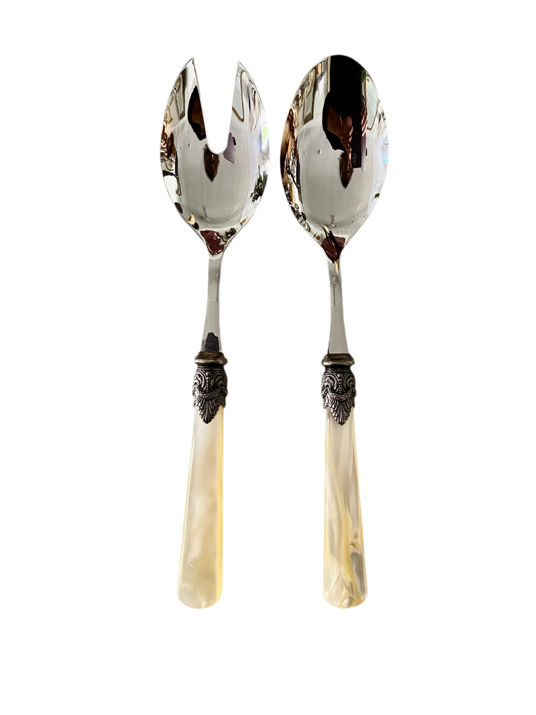 Italian Salad Servers - Ivory Naples
