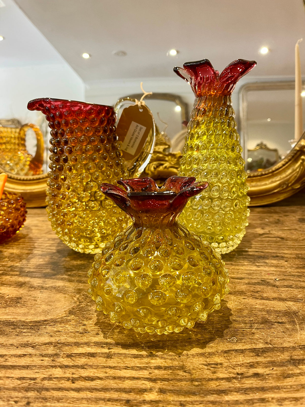 ✅Bohemia hobnail set of 3