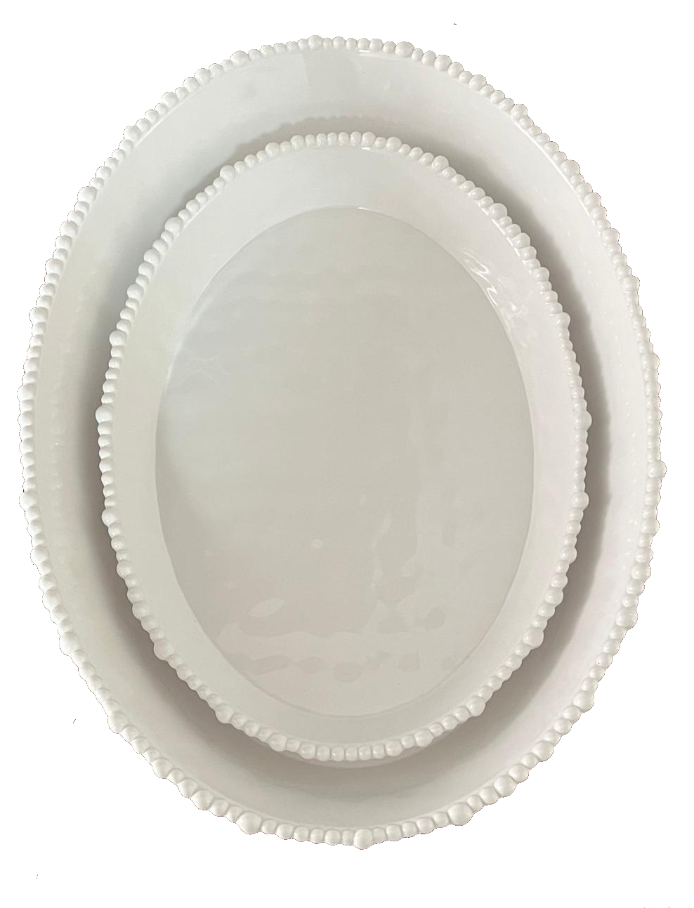 Melamine beaded oval bowl 41cm
