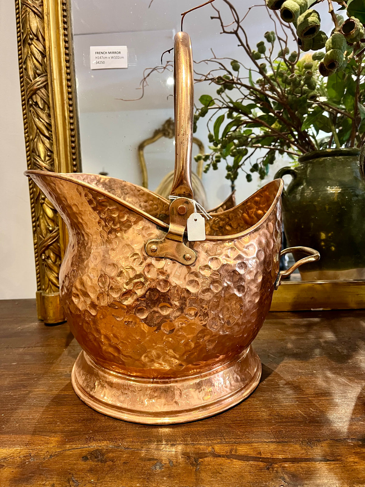 Copper coal scuttle