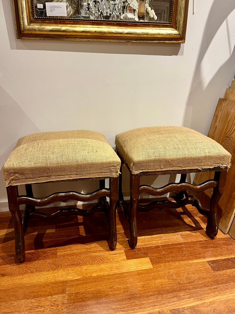 French Louis os de mouton stools