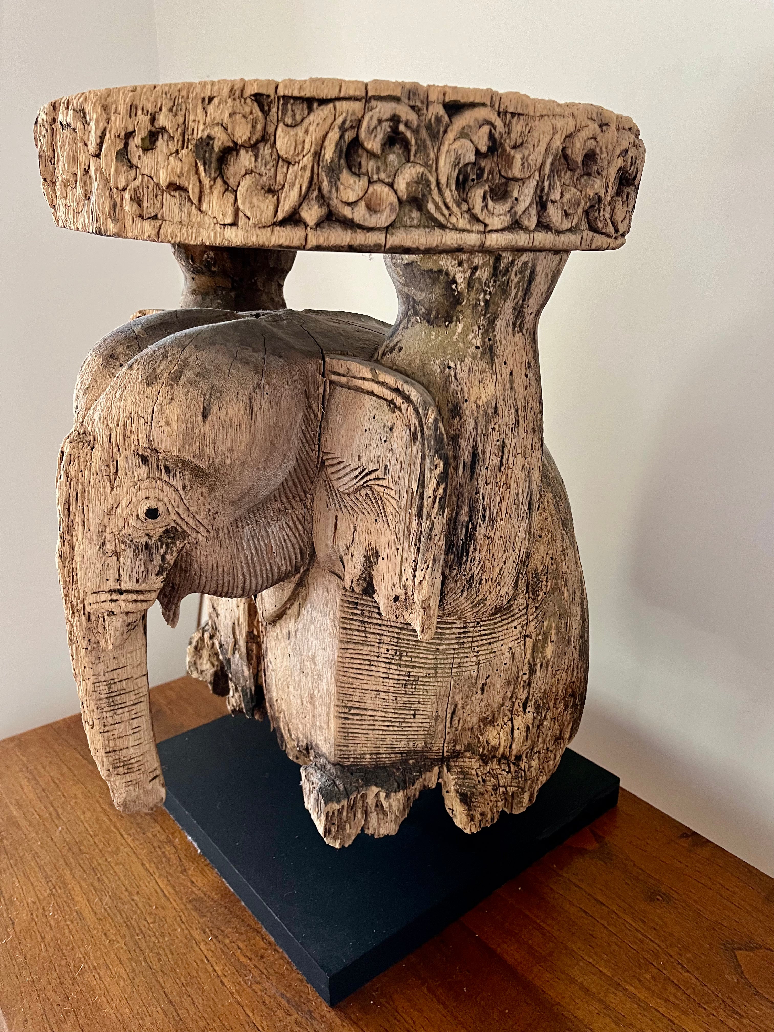 Timber Elephant on stand