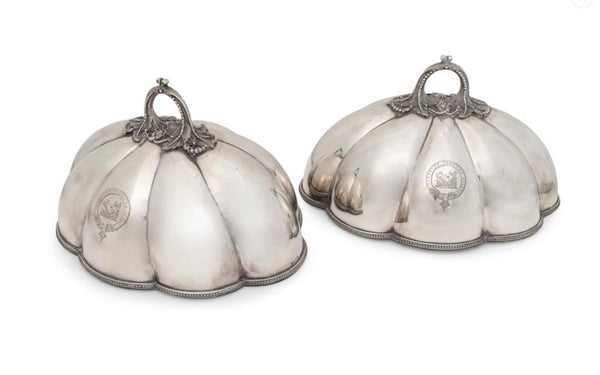 Silver pair of Domes Sheffield plate
