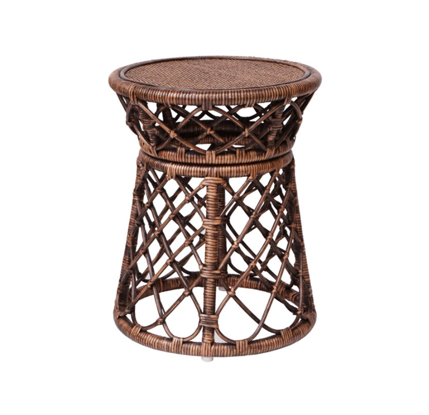 Rattan side table