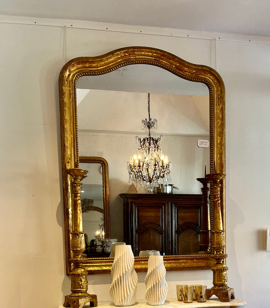 French gilt scalloped  mirror H165