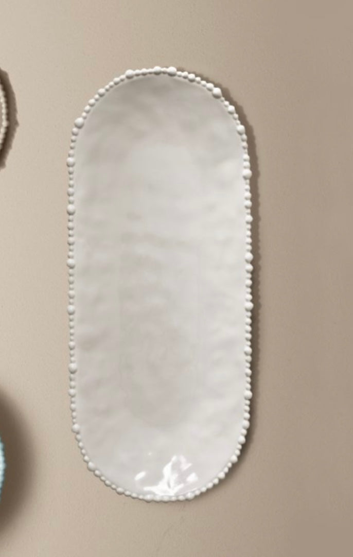 Melamine beaded oval platter