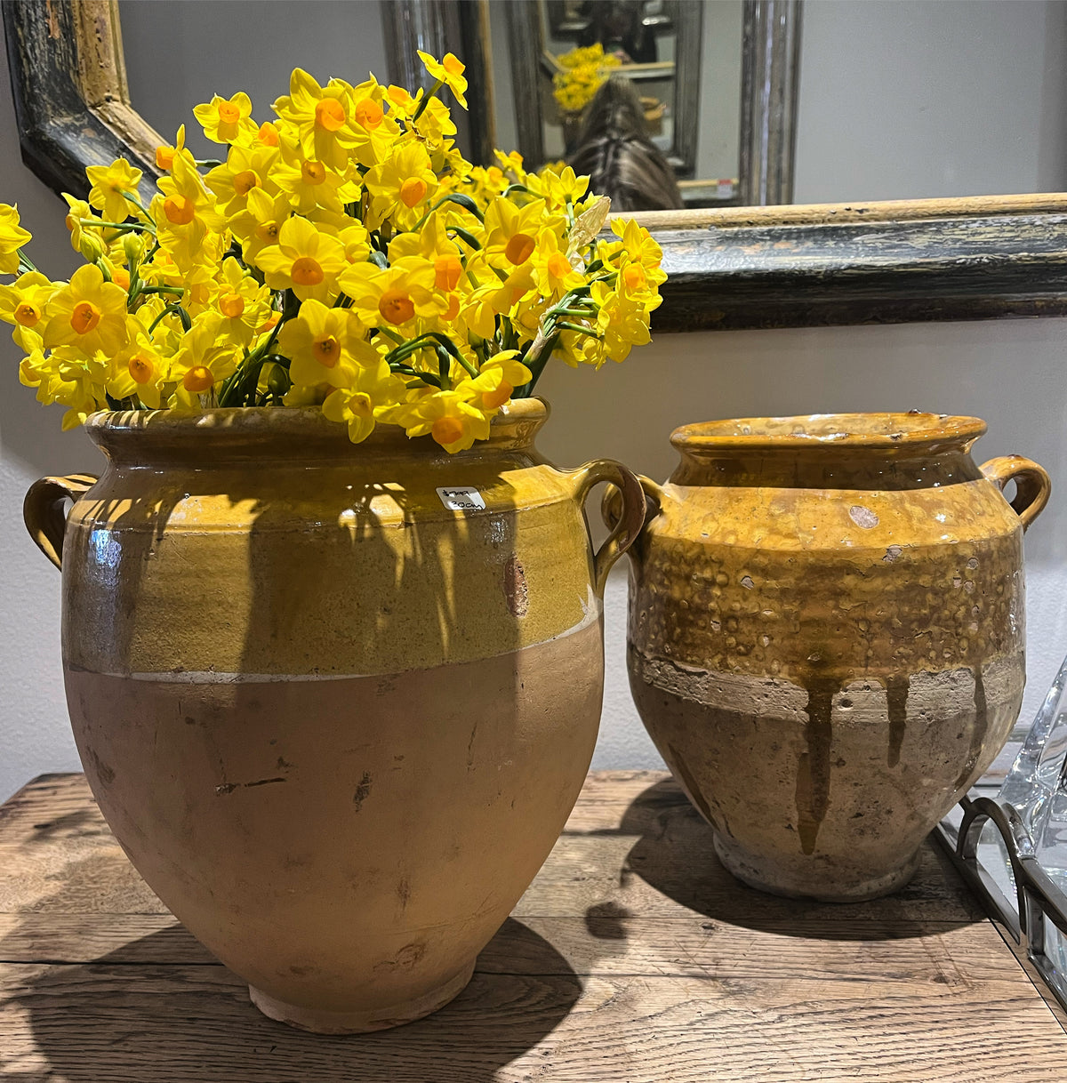 Confit pot 19thC French ochre.
