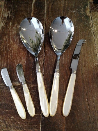 Italian Serv spoon & knife Set - Ivory Vendome