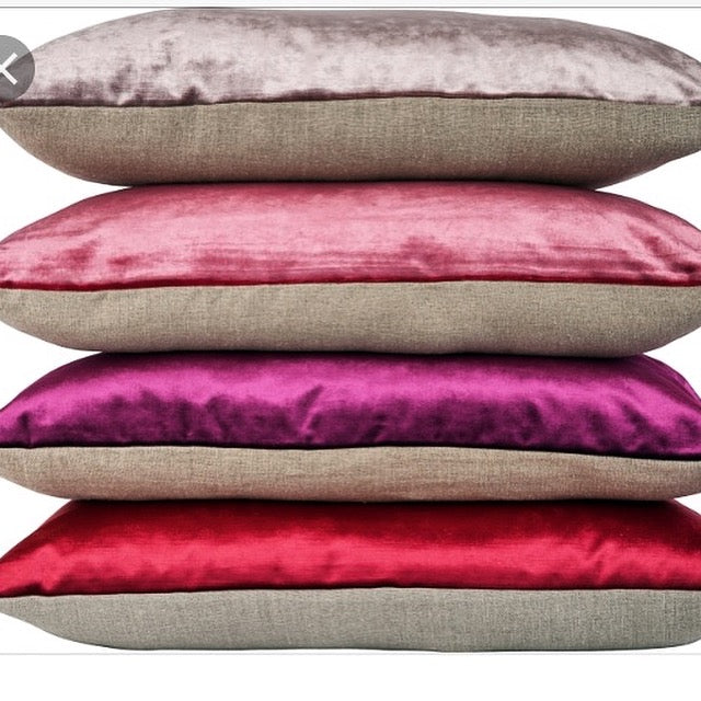 Cushion Velvet and Linen french square maison et jardin