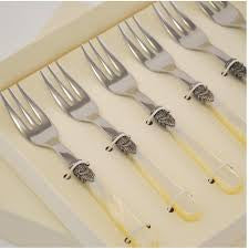 Italian Set of 6 Cake Forks - Ivory Naples