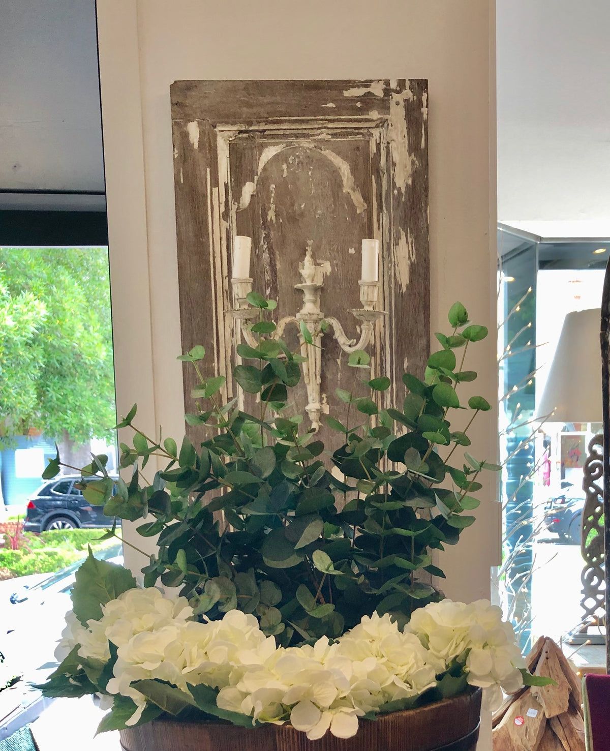 Wall panel sconce pair